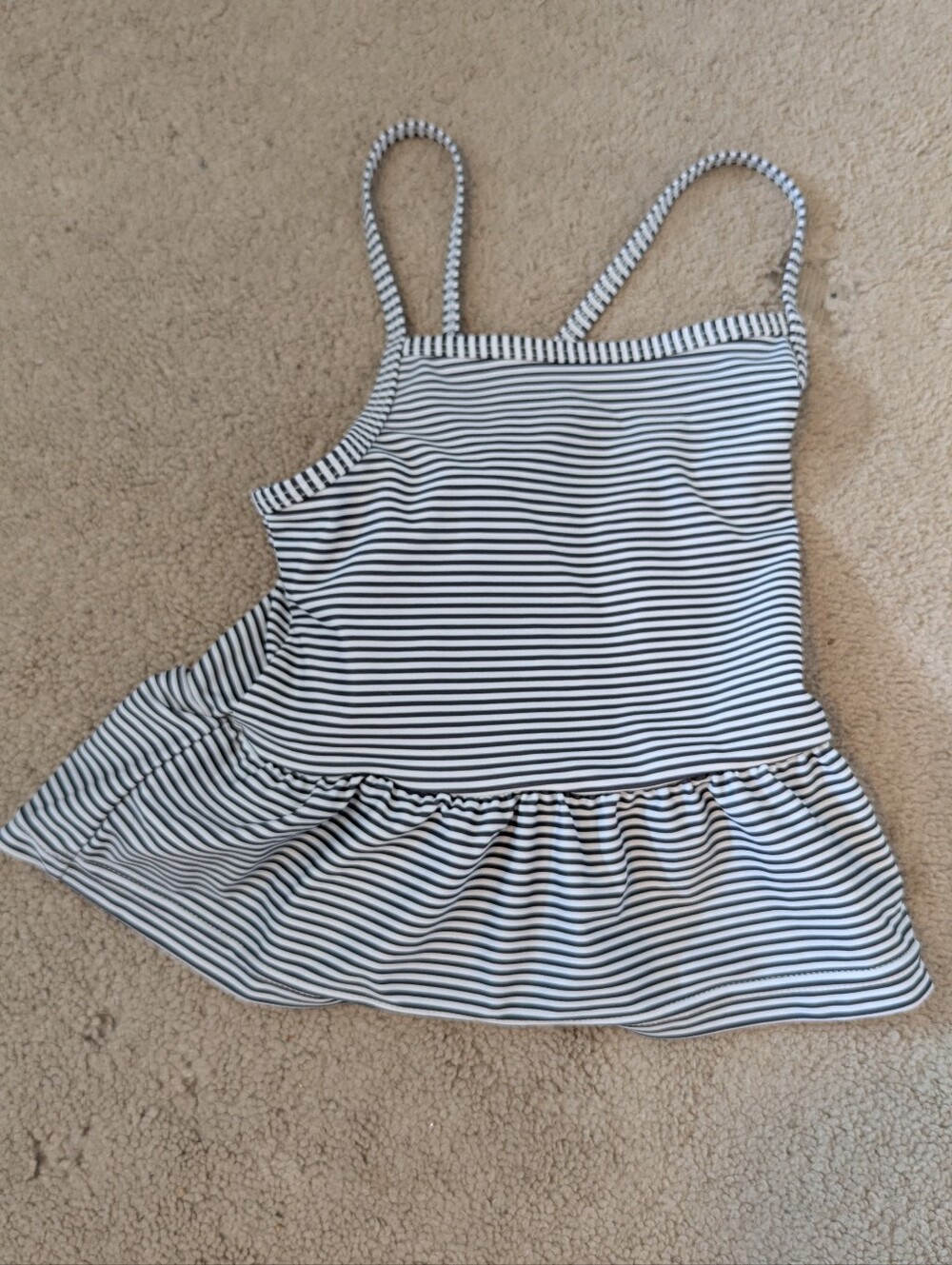 Striped Black & White Kids Swim Coverup Dress